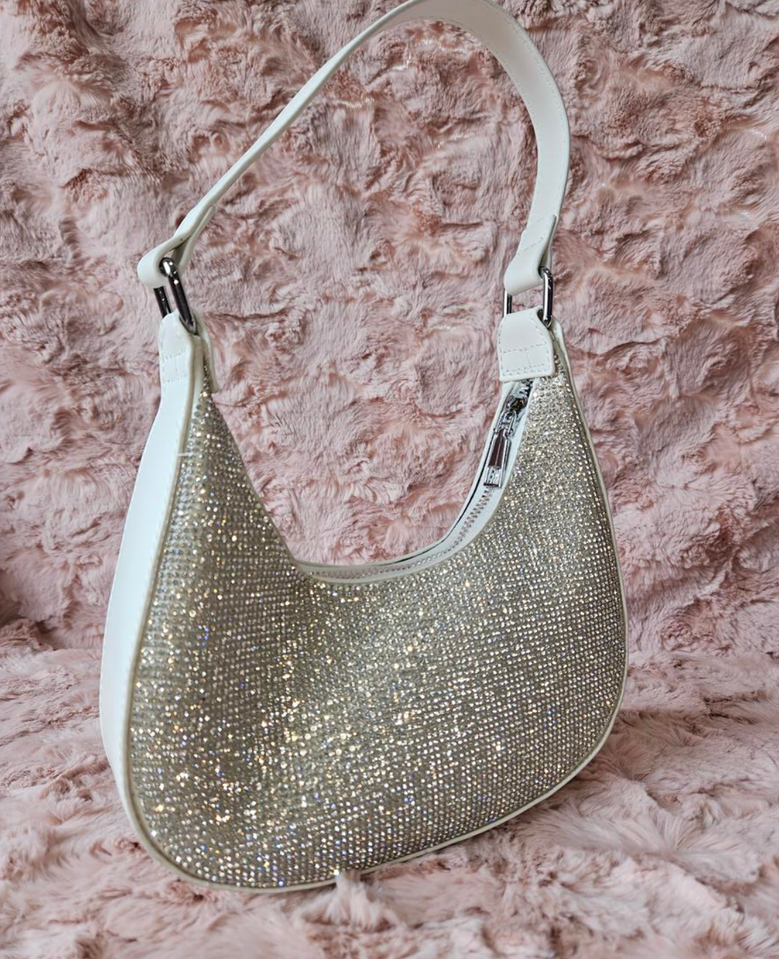 Sequin Half Moon Handbag